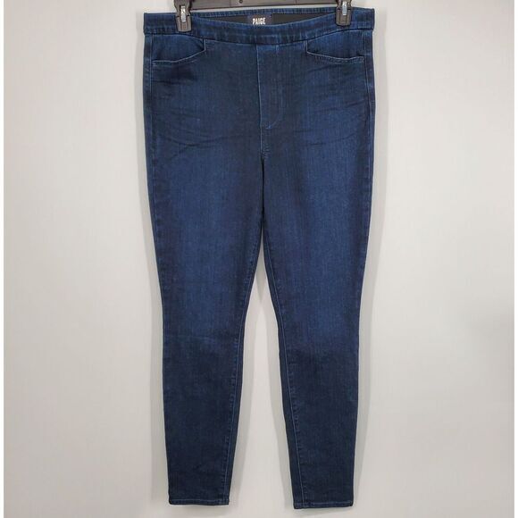 Women's Paige Hoxton Ultra Skinny Pull On Jeans‎ Size 32 NEW Love Dark Wash - Picture 1 of 5